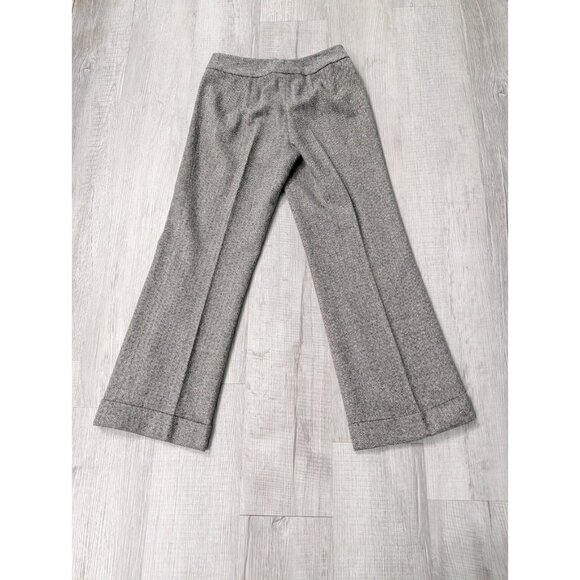 Ann Taylor Loft Women Wool Wide Leg Cuffed Pants Herringbone 27x27 True sz 6 - Picture 4 of 9